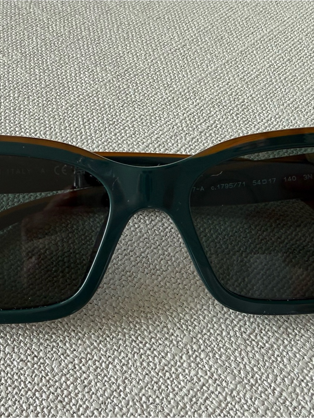 CHANEL Black Quilted Case with Green Rectangular Sunglasses - Picture 4 of 4
